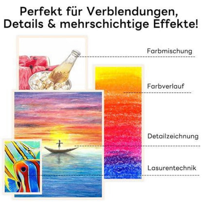 Buntstifte Set 100 Farben - Ölkreide für Erwachsene & Künstler