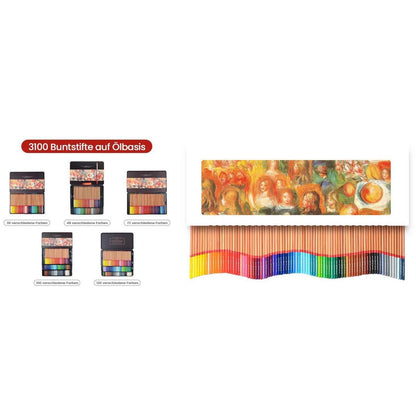 Buntstifte Set 100 Farben - Ölkreide für Erwachsene & Künstler