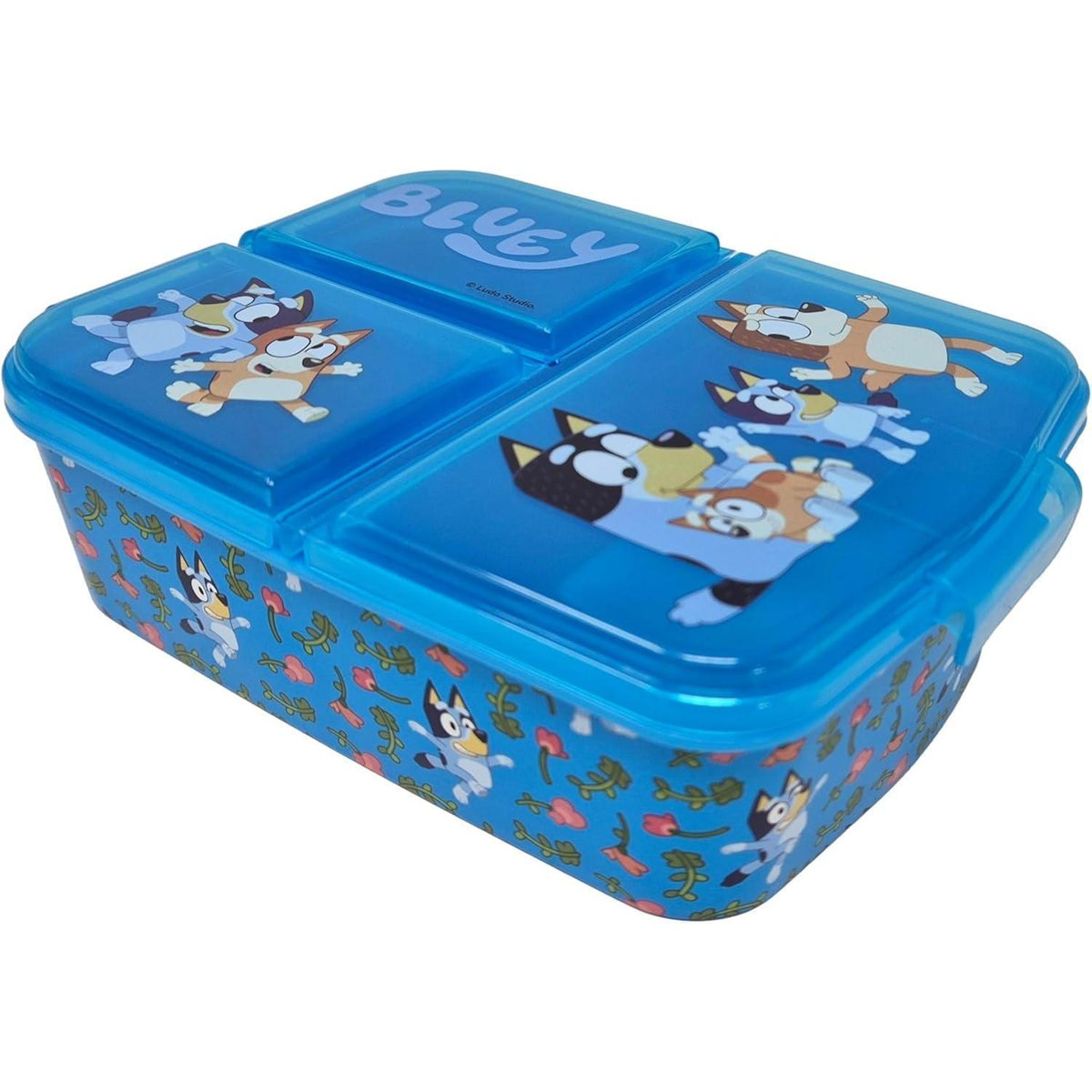 Kinder Brotdose mit 3 Fächern, BPA frei, Bluey Design