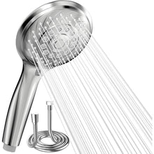 Duschkopf mit Schlauch, 6 Strahlarten, Chrom