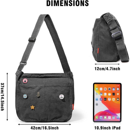 Canvas Messenger Bag Captain Blues Große Kuriertasche