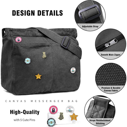 Canvas Messenger Bag Captain Blues Große Kuriertasche