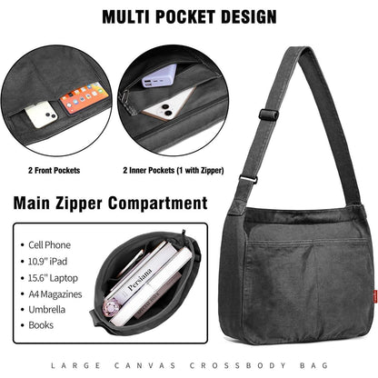 Canvas Messenger Bag Captain Blues Große Kuriertasche