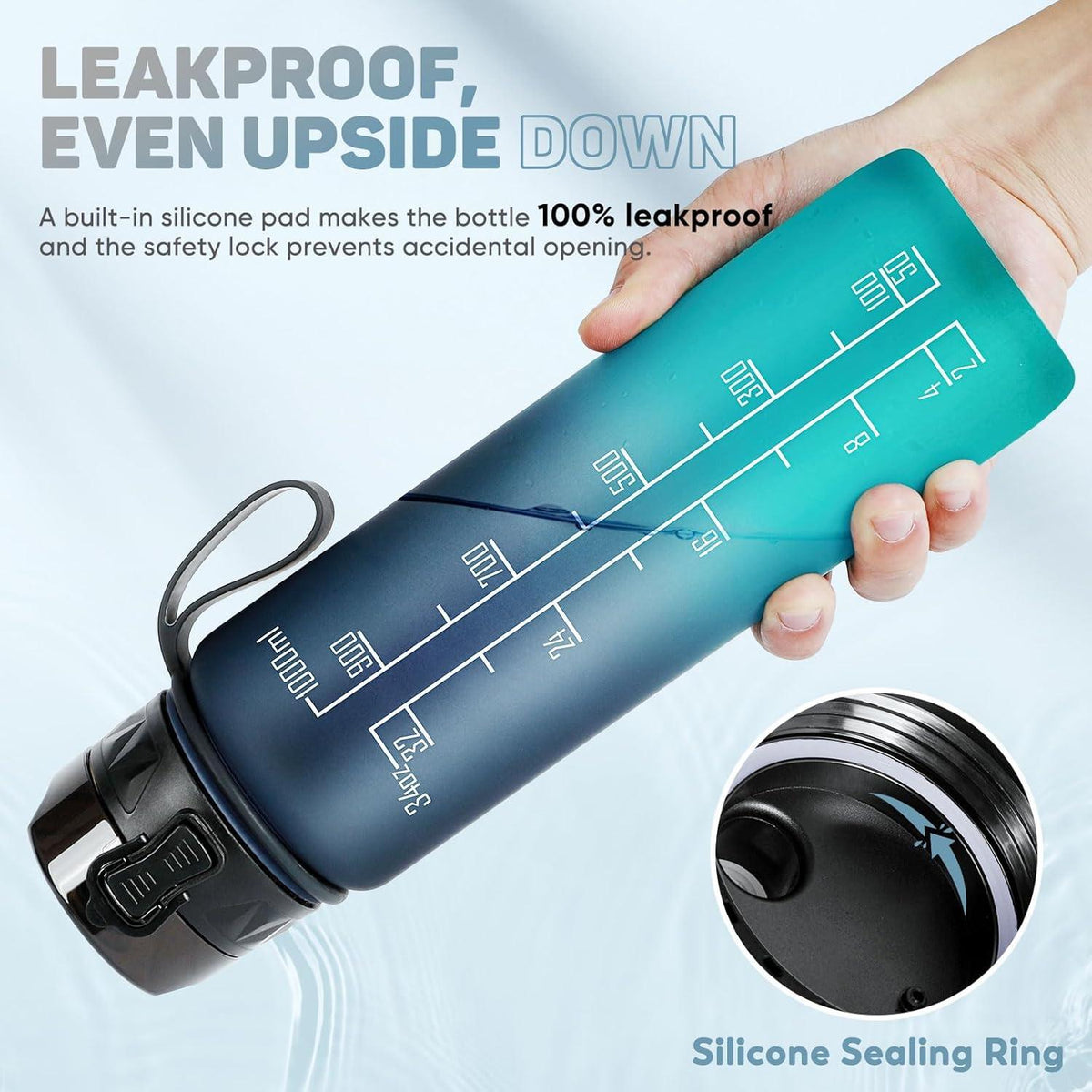 Trinkflasche 1L Sport Wasserflasche BPA Frei rutschfest
