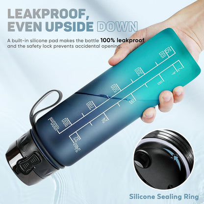 Trinkflasche 1L Sport Wasserflasche BPA Frei rutschfest