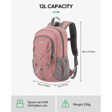 12L Wanderrucksack Mini Sport Backpack für Damen Herren Rosa