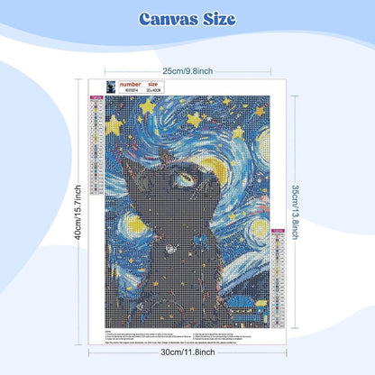 Diamant Painting Sternennacht Katze 5D DIY Bild Erwachsene