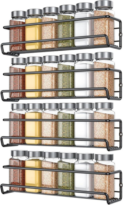 Gewürzregal mit 24 Gläsern, hängend, kein Bohren, geeignet für Wände