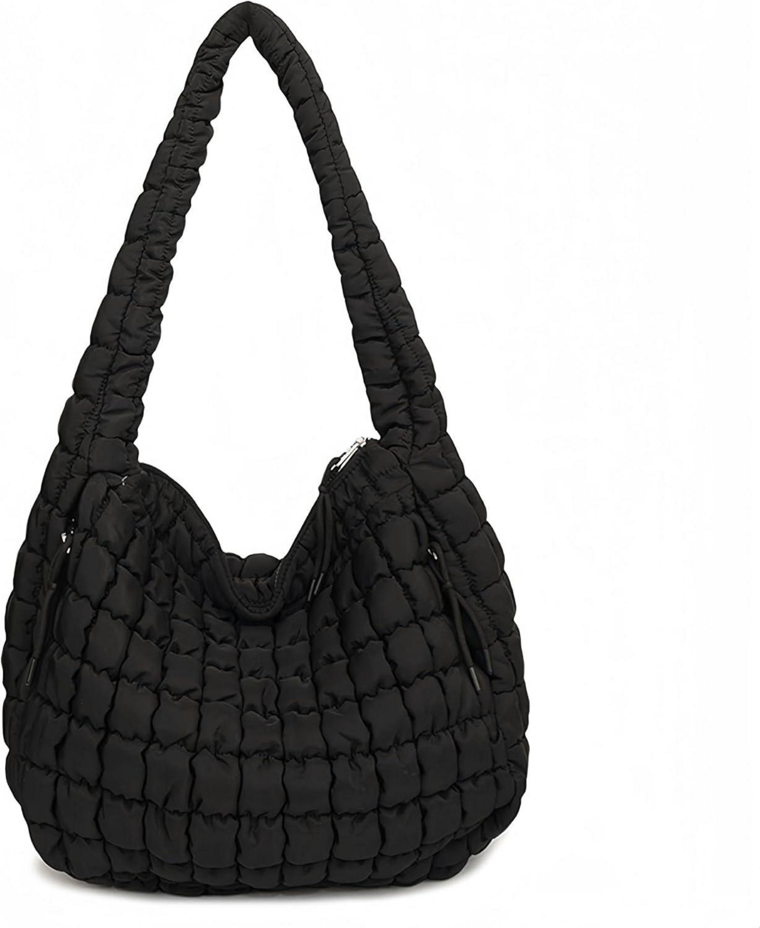 Große Puffer Schultertasche Damen Umhängetasche Reißverschluss