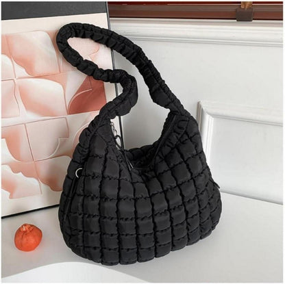 Große Handtasche Damen Umhängetasche Shopper Tasche Blau Stepptasche