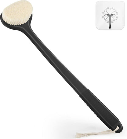 Rückenbürste für die Dusche 43 cm Anti-Rutsch-Griff Tiefschwarz