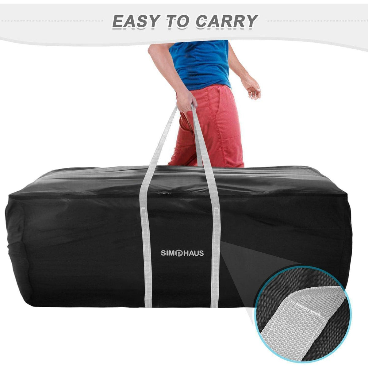 Auflagen Tasche 180x80x60cm - Wasserdichte Aufbewahrung für Polster