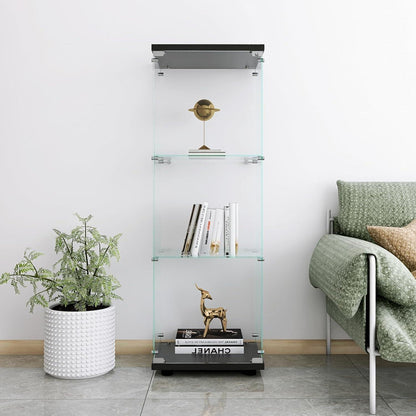 Glasvitrine Schwarz 3 Etagen – Moderne Regalkabine