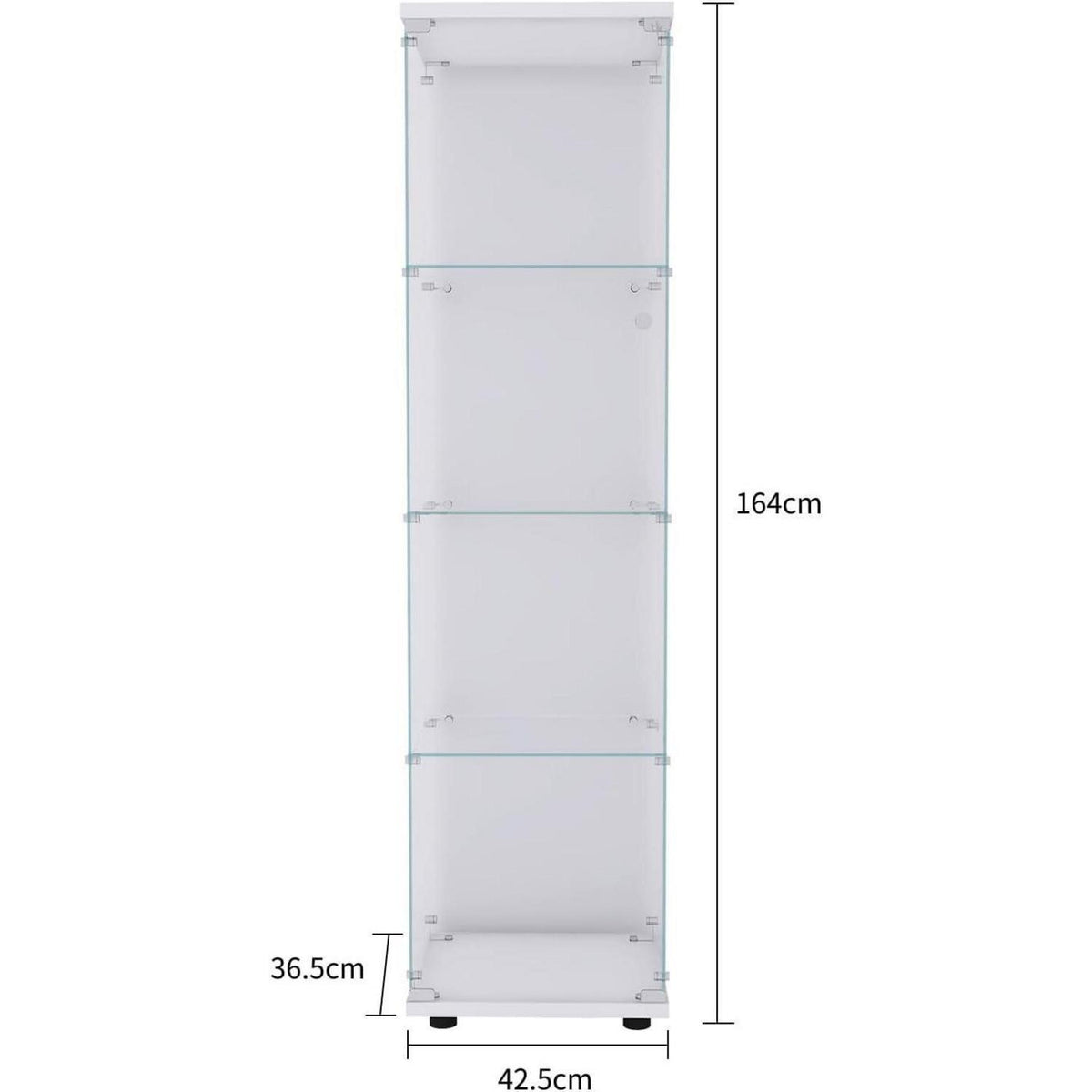 Glasvitrine Weiß 4 Etagen – Moderne Regalkabine für Wohnzimmer