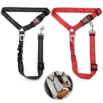 2x Verstellbarer Hunde-Sicherheitsgurt Auto mit Ruckdämpfer