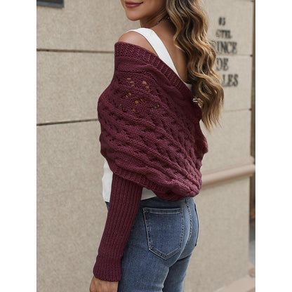 Schal mit Ärmeln Damen Rot Einheitsgröße Winter Warm