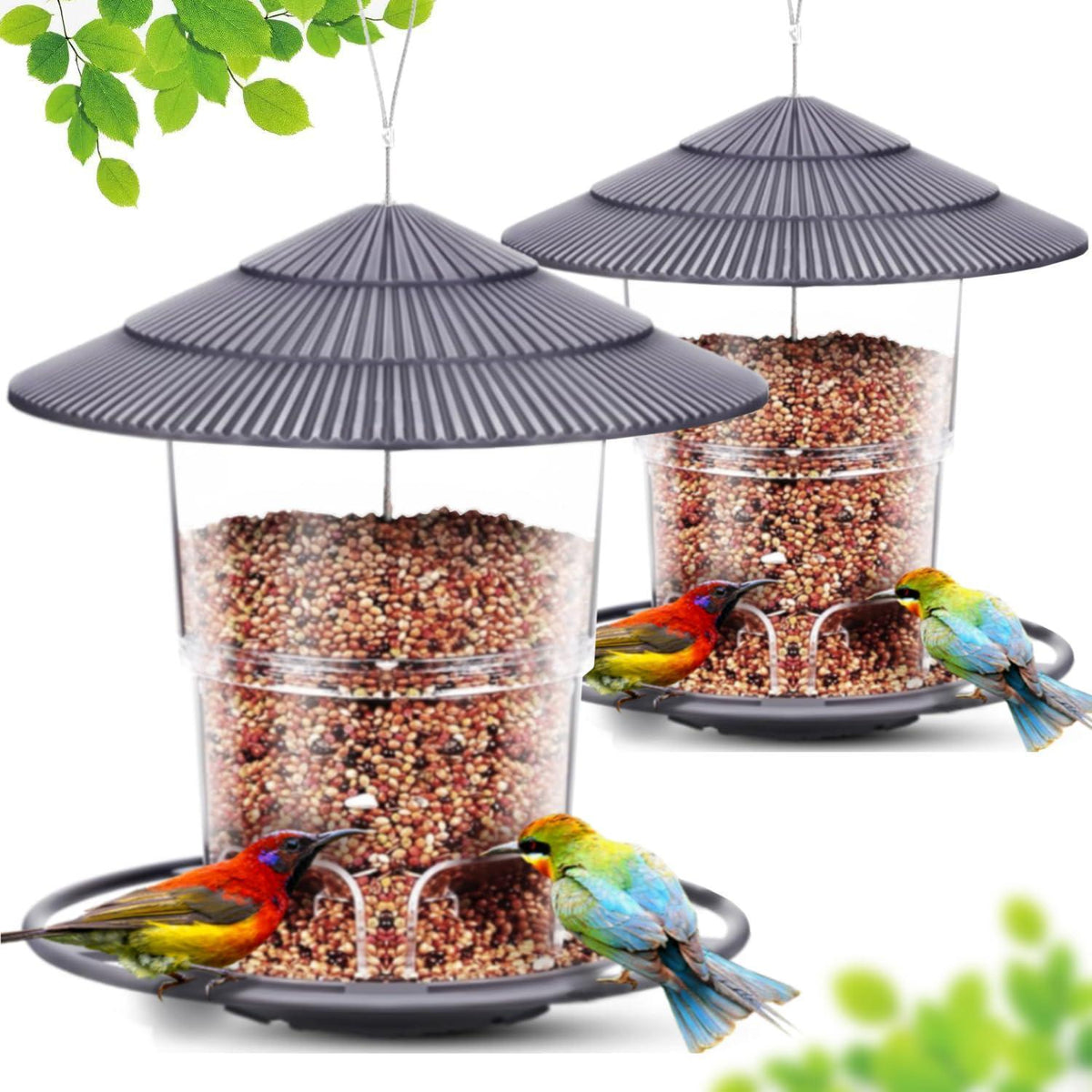 2x Vogelfutterhaus – Wetterfest & Futterspender für Garten/Balkon