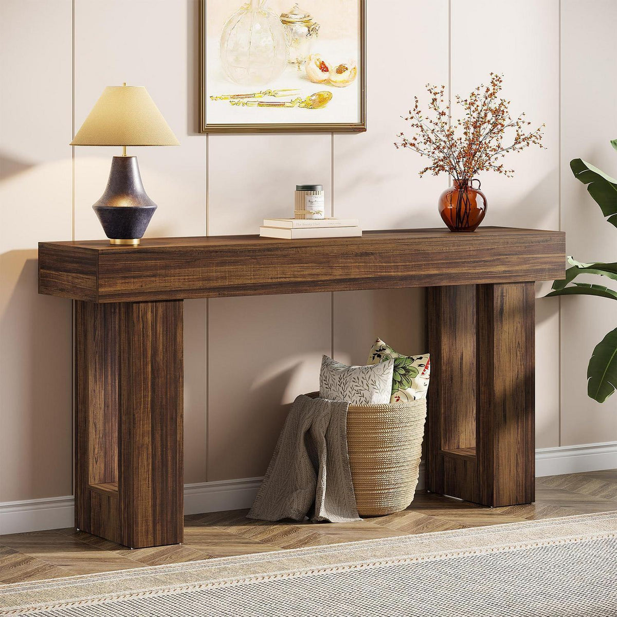 160 cm Konsolentisch Landhausstil – Rustikaler Sofatisch für Wohnzimmer