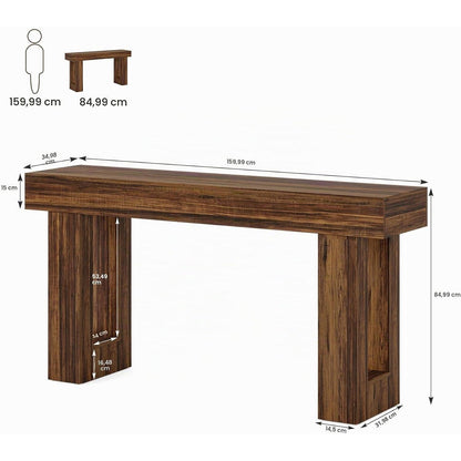 160 cm Konsolentisch Landhausstil – Rustikaler Sofatisch für Wohnzimmer