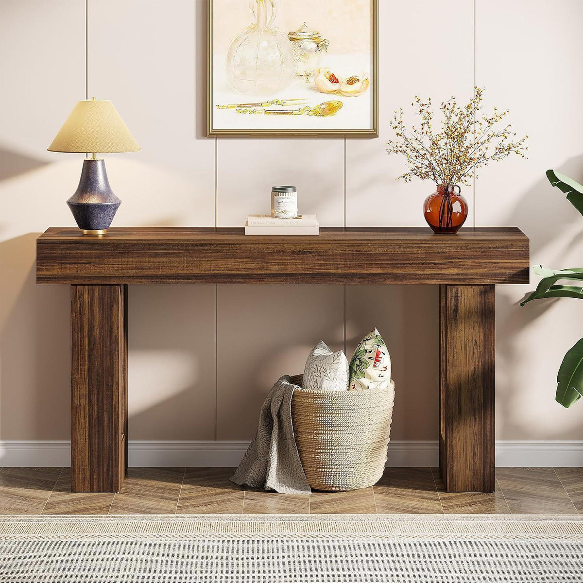 160 cm Konsolentisch Landhausstil – Rustikaler Sofatisch für Wohnzimmer