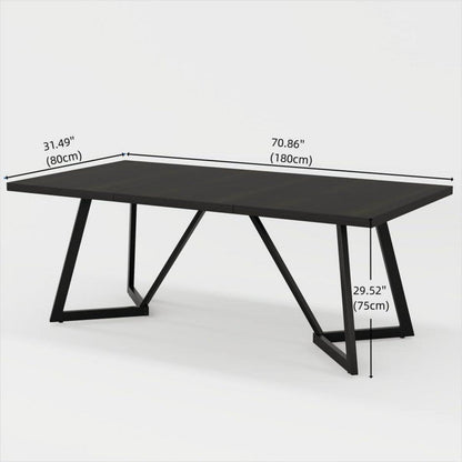180cm Esstisch Schwarz – Moderner Küchentisch für 4-6 Personen