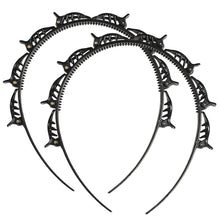 2er Set Schwarze Haarreifen mit Clips für Styling & Halt