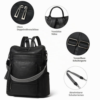 Rucksack Damen Laptopfach 15,6 Zoll Wasserdicht Business in Lederoptik