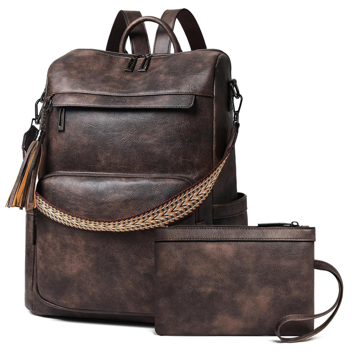 Rucksack Damen Laptopfach 15,6 Zoll Wasserdicht Business in Lederoptik