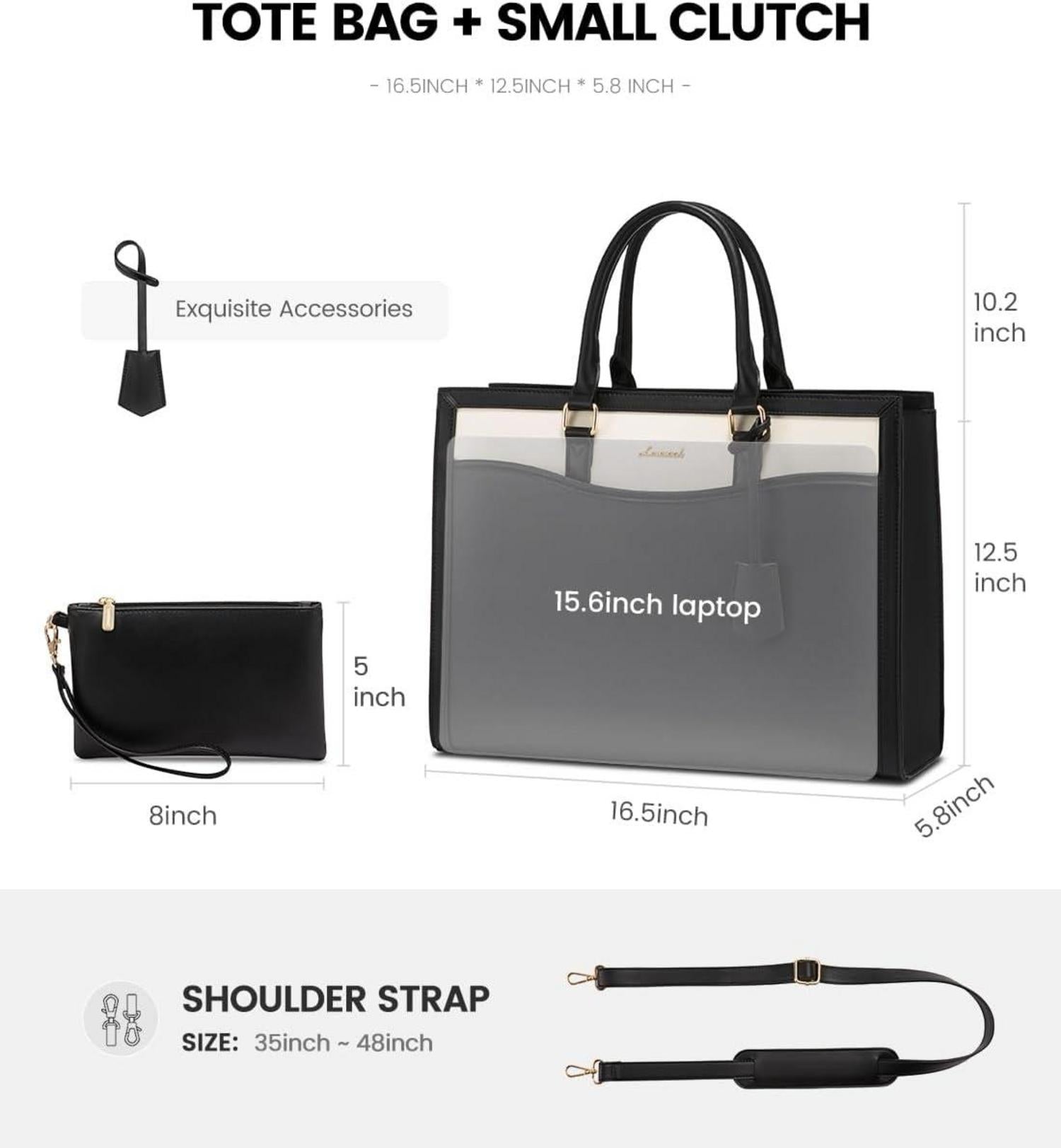 Laptoptasche LOVEVOOK Handtasche Groß Damen Schultertasche 15.6 Zoll