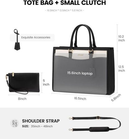 Laptoptasche LOVEVOOK Handtasche Groß Damen Schultertasche 15.6 Zoll