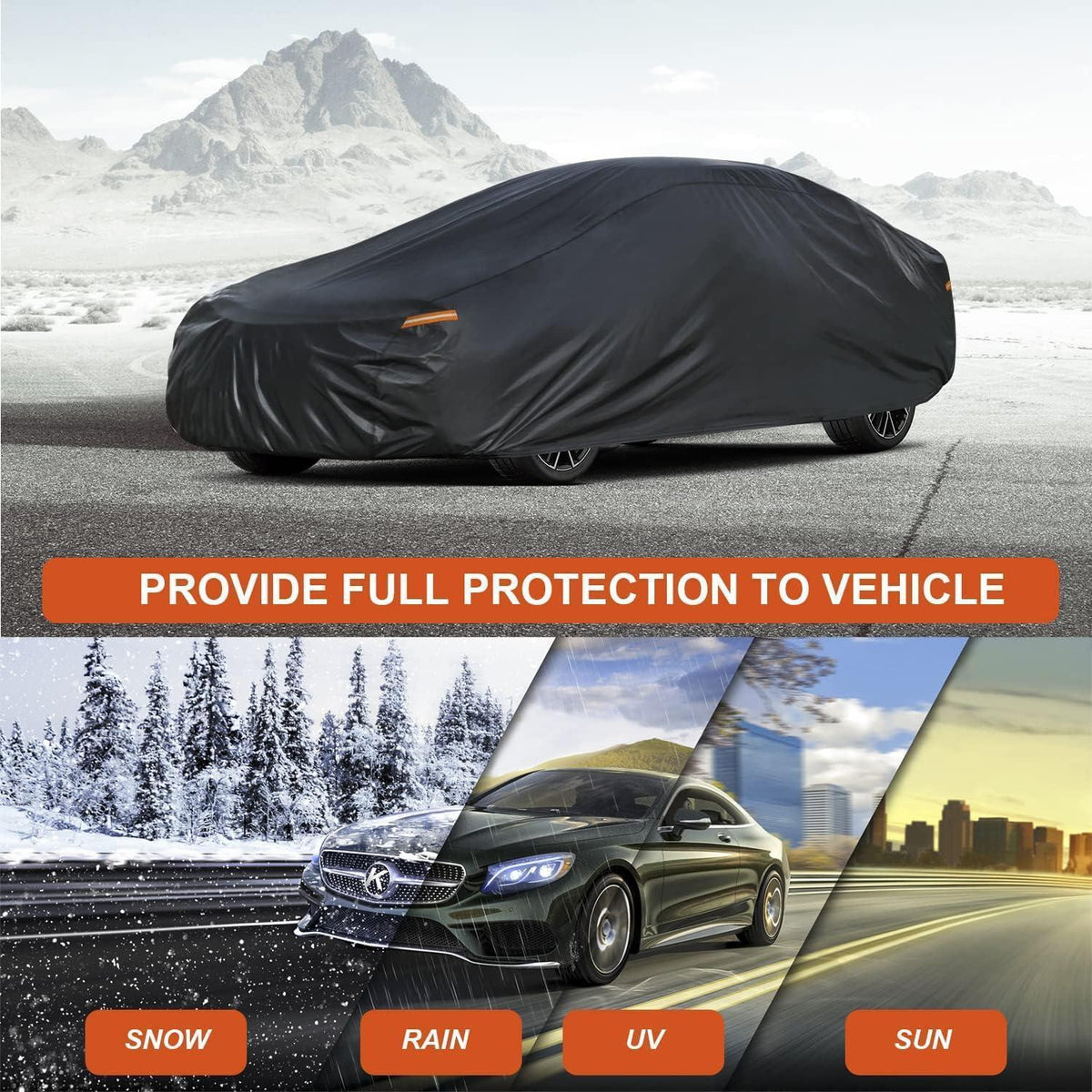 Autoabdeckung Coupé Wasserdicht & Atmungsaktiv (420-450cm)