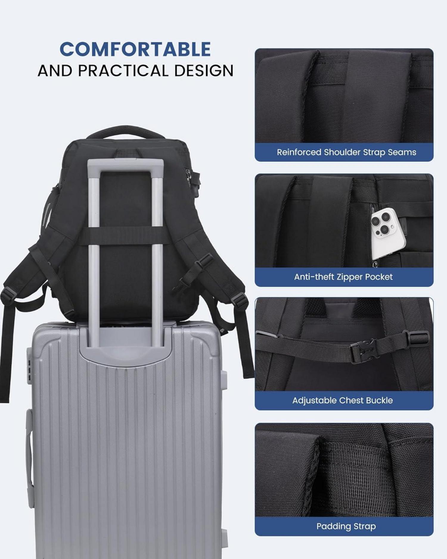 Handgepäck Rucksack Reiserucksack 45x36x20 Flugzeug Damen Herren USB