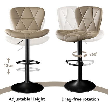 Barhocker 4er Set Khaki, höhenverstellbar mit Rückenlehne