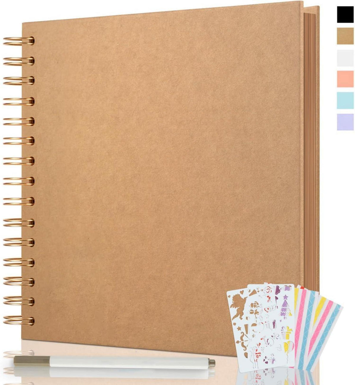 21x21cm Fotoalbum zum Selbstgestalten Spiralalbum 40 Seiten Scrapbook