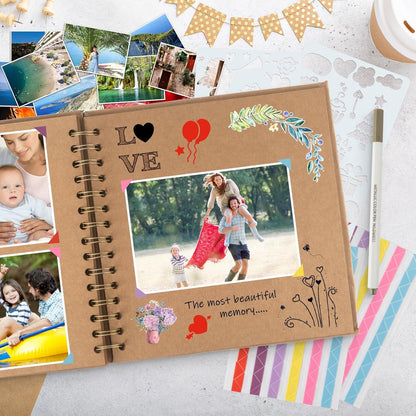 Fotoalbum 21x21cm Spiralalbum Fotoalbum DIY 40 Seiten Scrapbook - Khaki