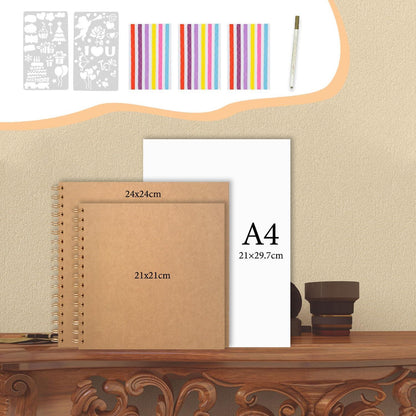 Fotoalbum zum Selbstgestalten DIY 21x21cm Spiral Scrapbook 40 Seiten Geschenk
