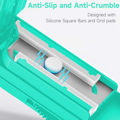 Tablettenteiler für Kleine Tabletten mit Pinsel und Pinzette - BPA-frei
