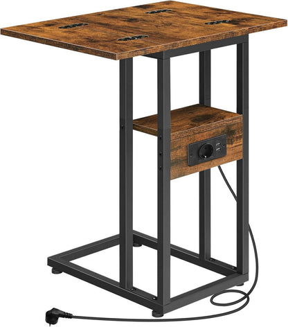 Klappbarer Beistelltisch mit Ladestation und C-förmigem Design