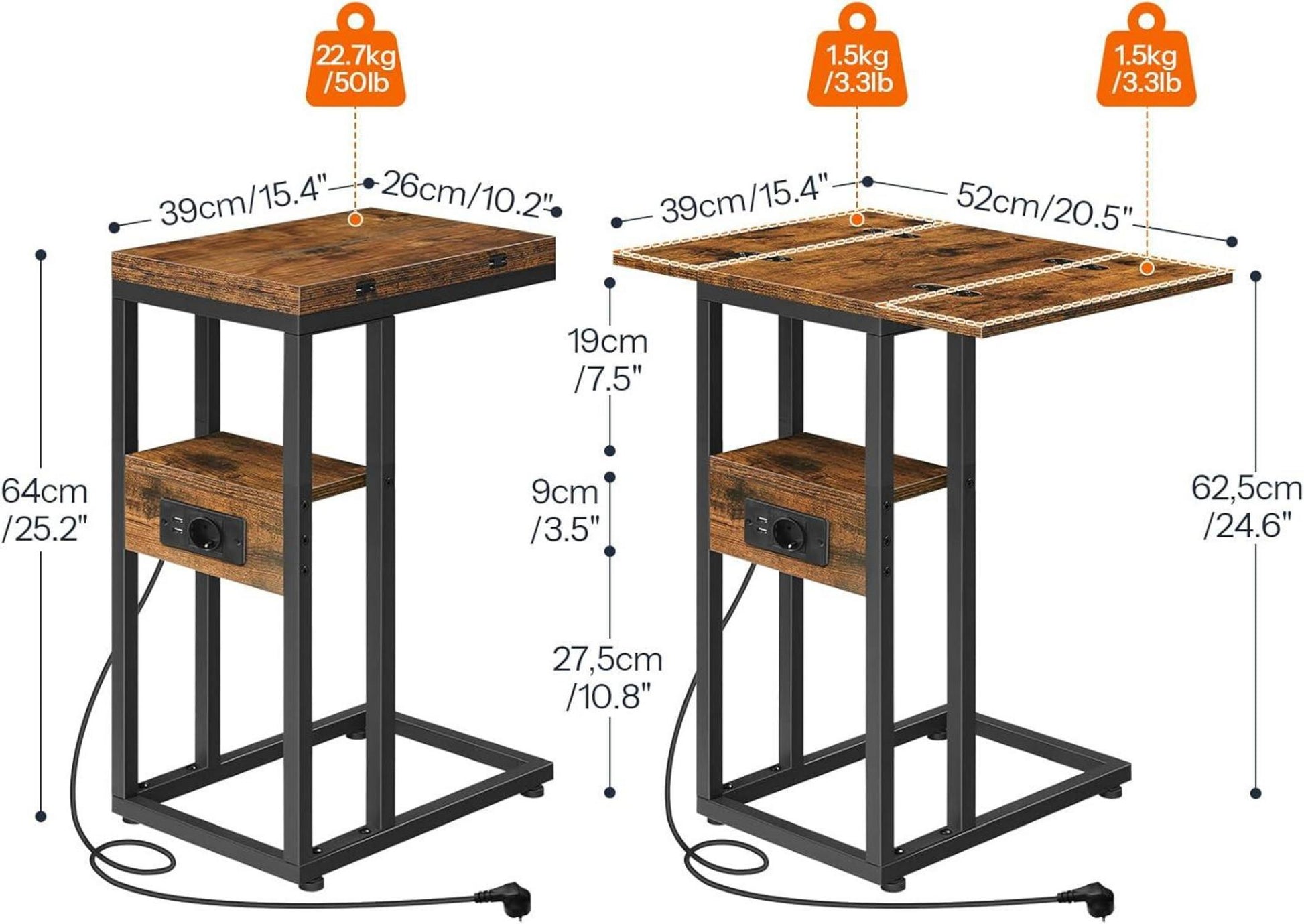 Klappbarer Beistelltisch mit