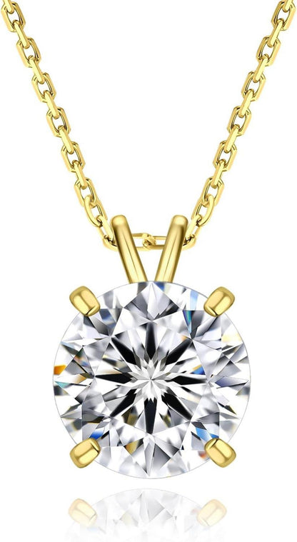 Moissanite Anhänger Kette Damen Silber 925 1 Karat VVS1 D Farbe & Geschenkbox
