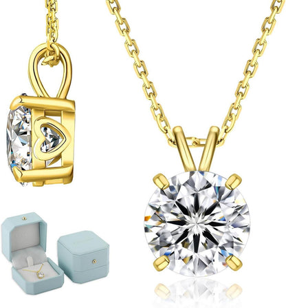 Moissanite Anhänger Kette Silber 925, 0.5 ct D VVS1