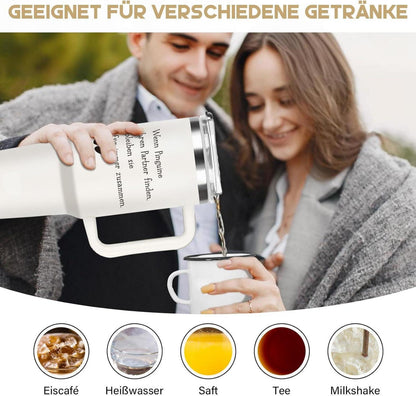 Giftasy Jahrestag Trinkflasche für Paare 40oz Pinguin Geschenk Ich liebe Dich