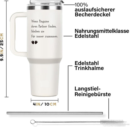 Pinguin Trinkflasche 40 oz Partner Geschenk für Ihn/Sie