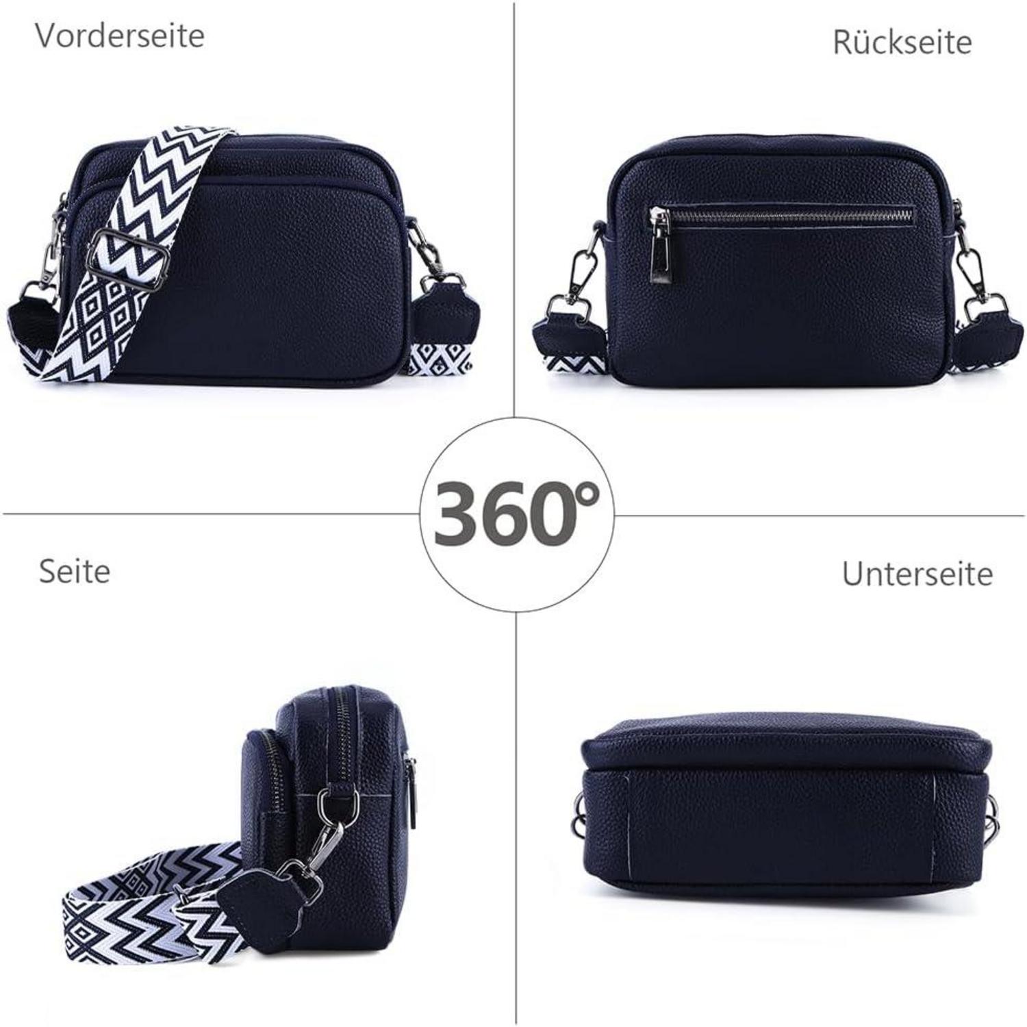 Damen Echtes Leder Umhängetasche Crossbody Bag Schultertasche