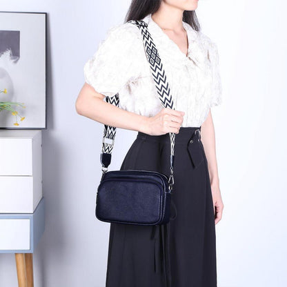 Damen Echtleder Umhängetasche Crossbody Handytasche Schultergurt 3 Fächer