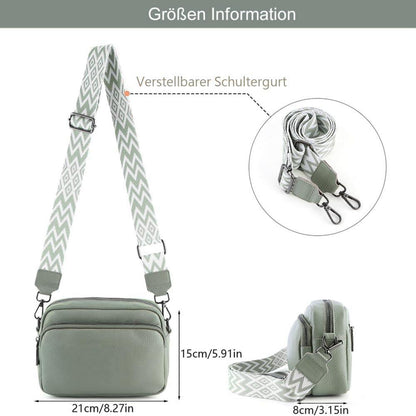 Damen Handy Umhängetasche Echtes Leder Crossbody Bag Breiter