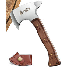 Kleine Outdoor Axt mit Holzgriff und Scheide