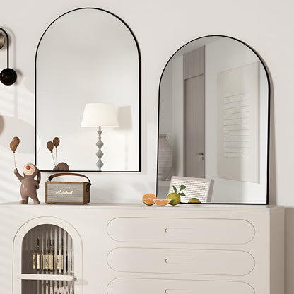 Gewölbter Wandspiegel Schwarz 60x90cm – Modern & Elegant