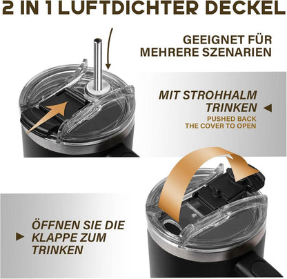 Giftasy Thermobecher 40 oz für Freund - Jahrestag & Hochzeitstag - Edelstahl - Partnergeschenk - Ich liebe Dich - Männer - BPA-frei