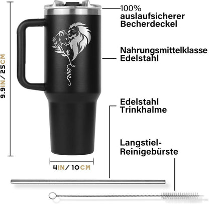 Thermobecher 40 oz Jahrestag Partner Geschenk für Freund Ich liebe Dich